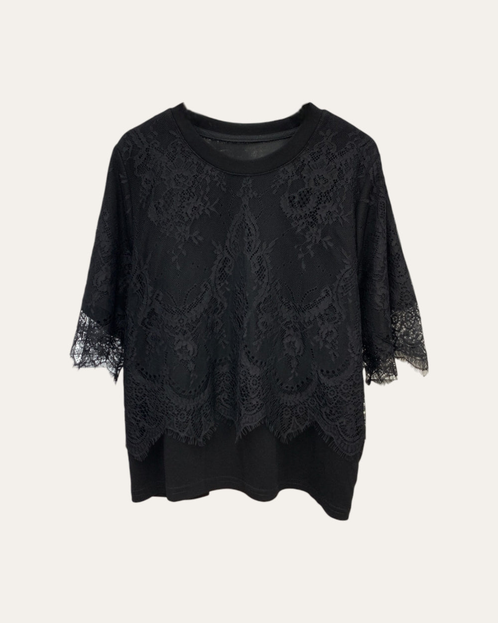 Lace Sleeve Loose Top - Zilvina