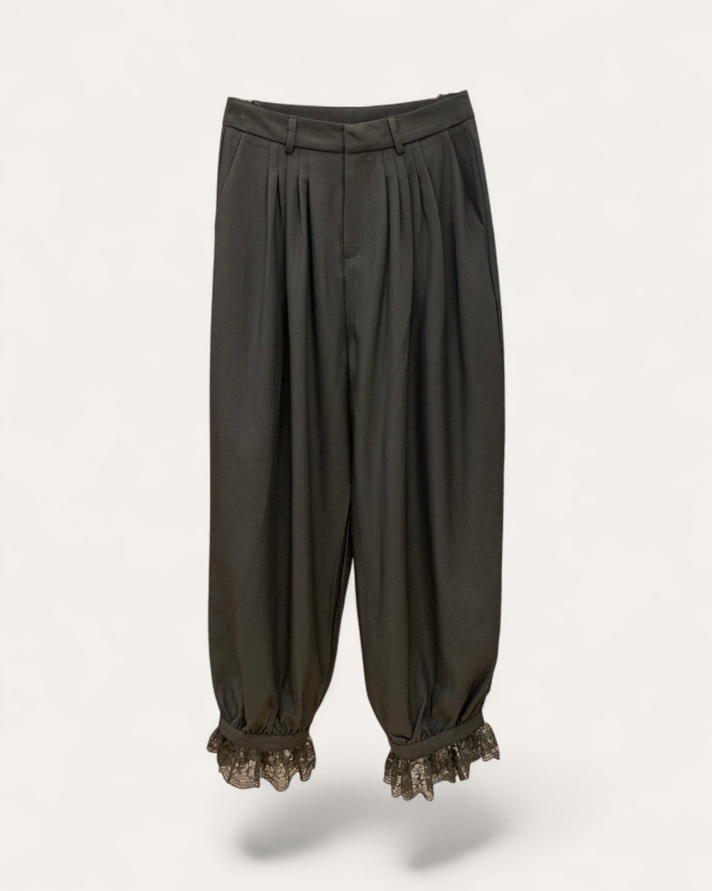 Lace-Trim Balloon Pants - Zilvina