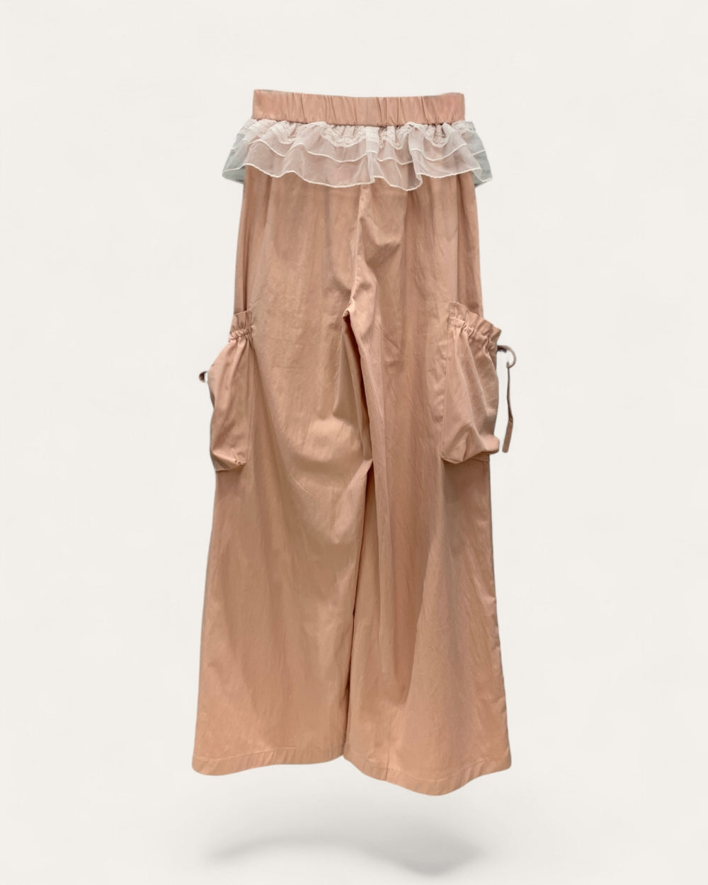 Lace Trim Pocket Wide - Leg Pants - Zilvina