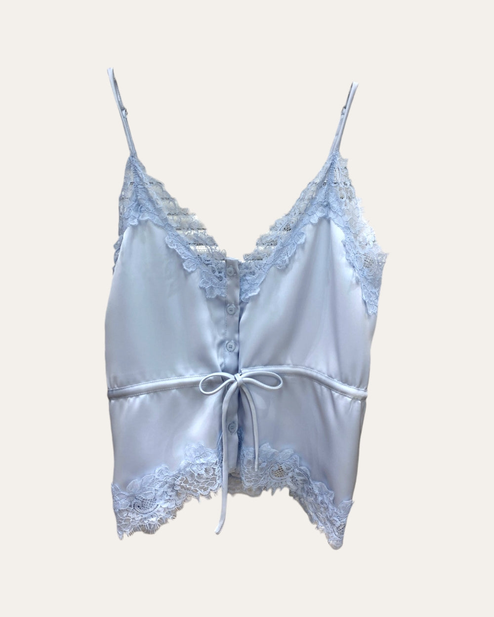 Lace Trim Satin Camisole Top - Zilvina