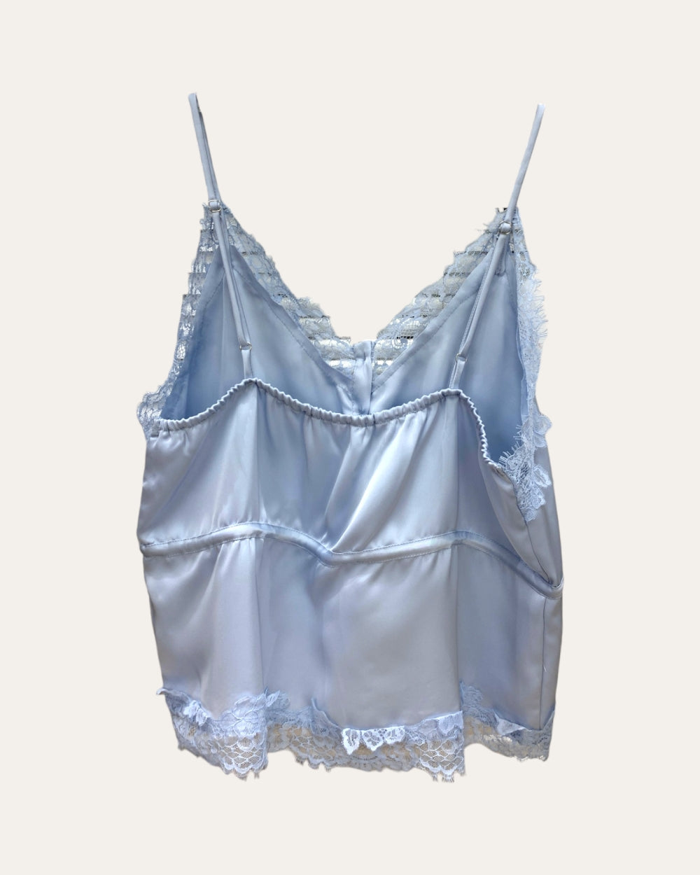 Lace Trim Satin Camisole Top - Zilvina