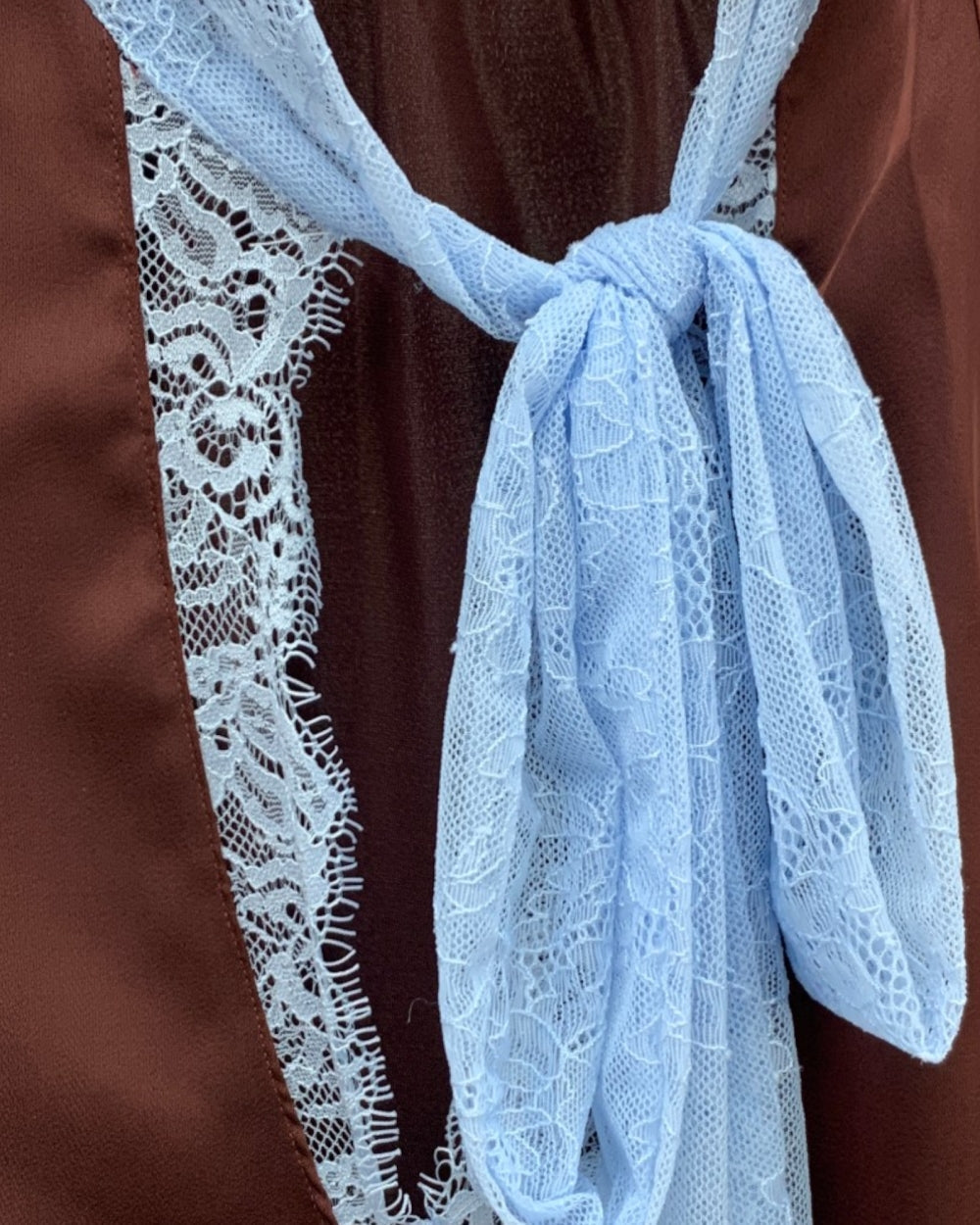 Lace Trim Scarf Halter Top - Zilvina