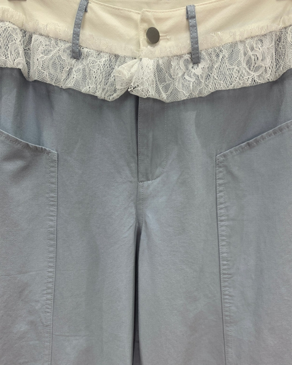 Lace Trim Wide - Leg Cropped Pants - Zilvina
