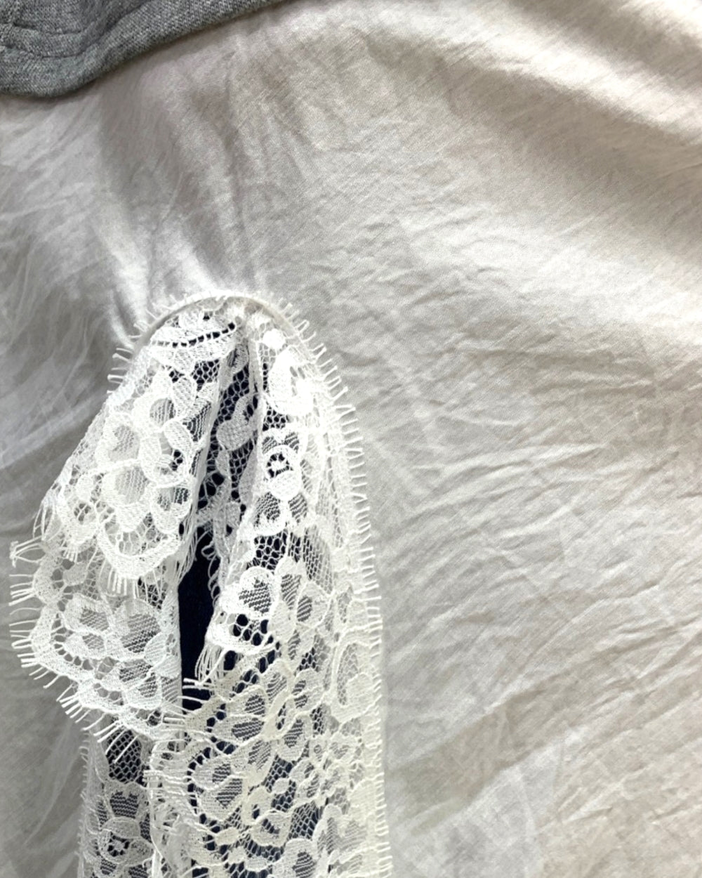 Layered Lace Panel T-Shirt Dress - Zilvina