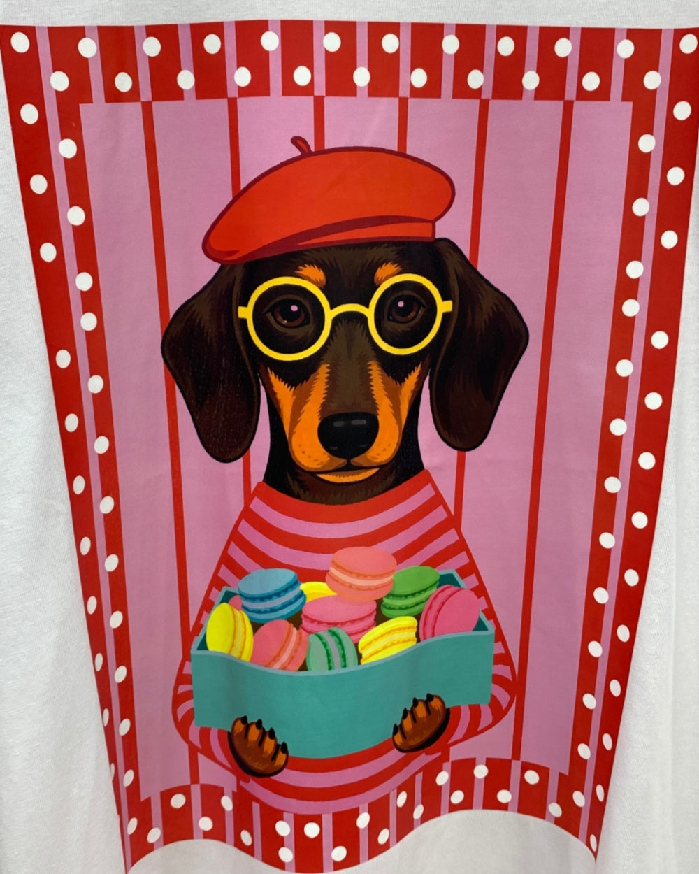Macaron Dachshund Graphic Tee - Zilvina