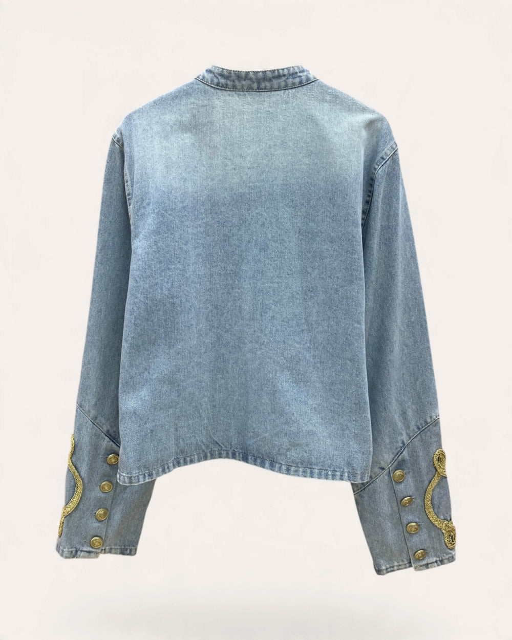 Military Braid Denim Jacket - Zilvina