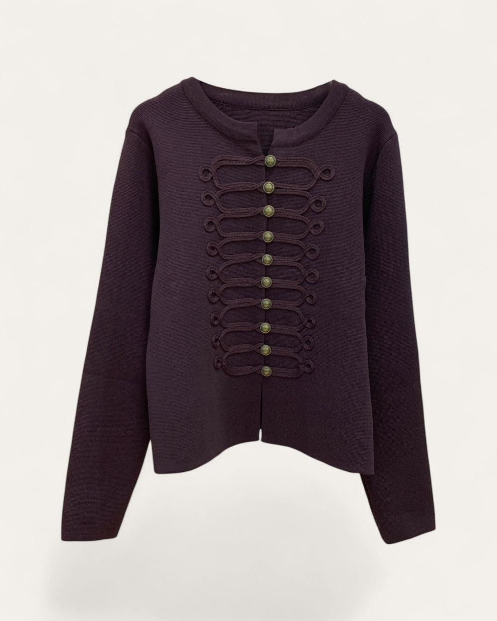 Military Braid Knit Cardigan - Zilvina