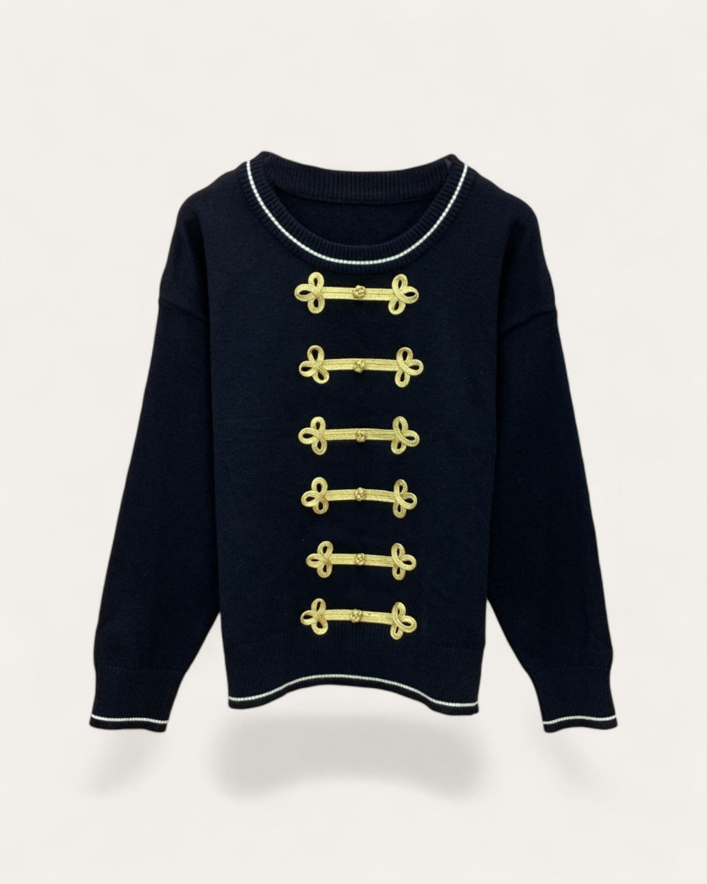 Military Braid Knit Sweater - Zilvina