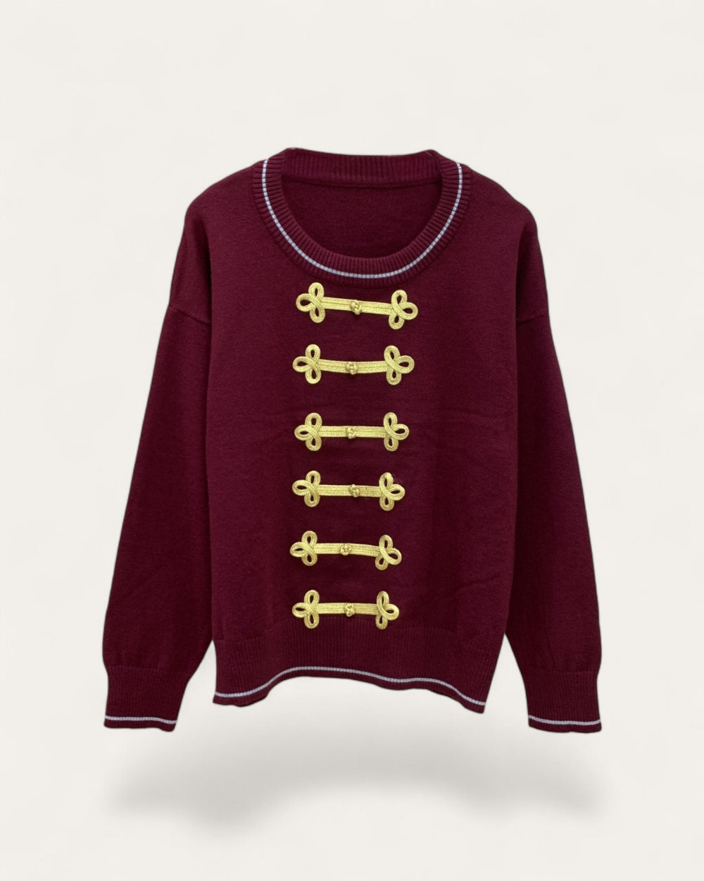 Military Braid Knit Sweater - Zilvina