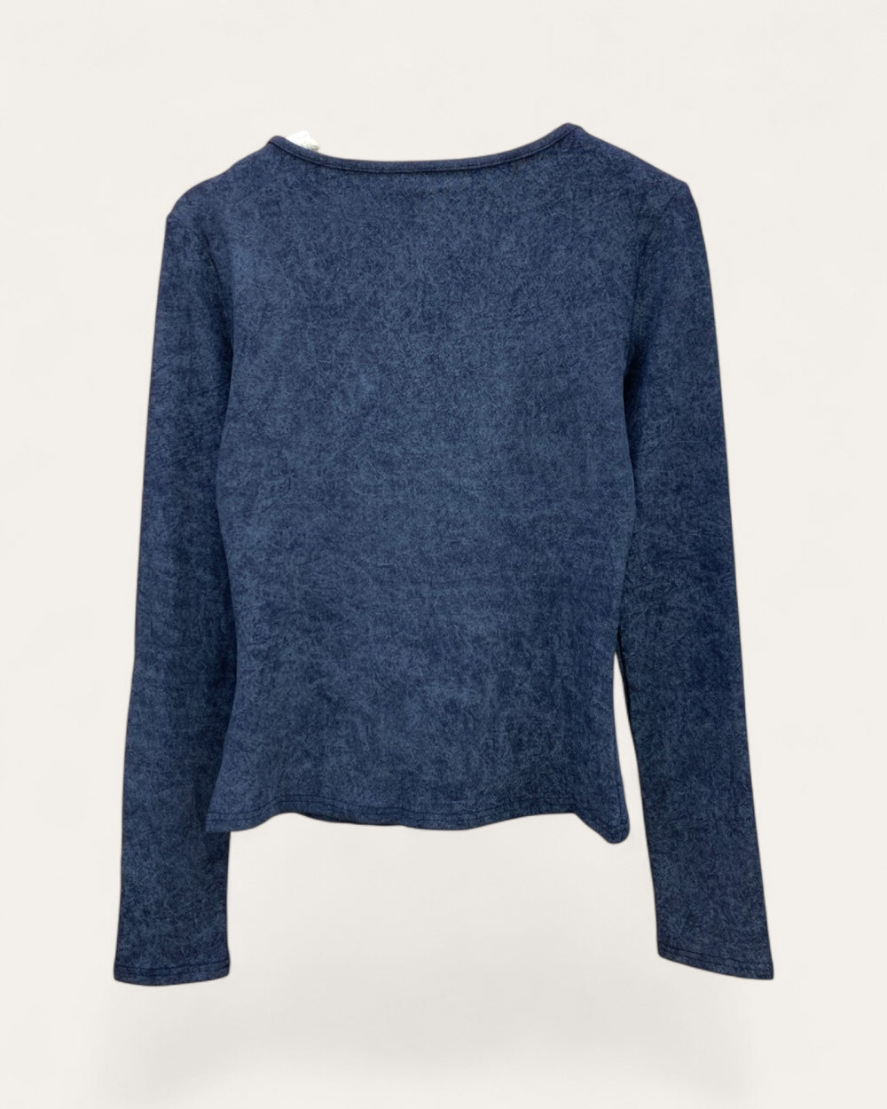 Military Button Detail V-Neck Long Sleeve Top - Zilvina
