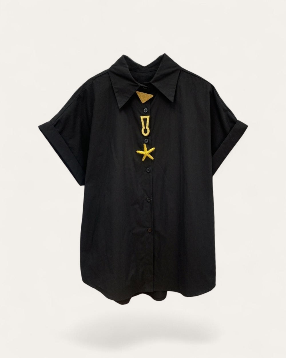 Minimal Embellished Shirt - Zilvina