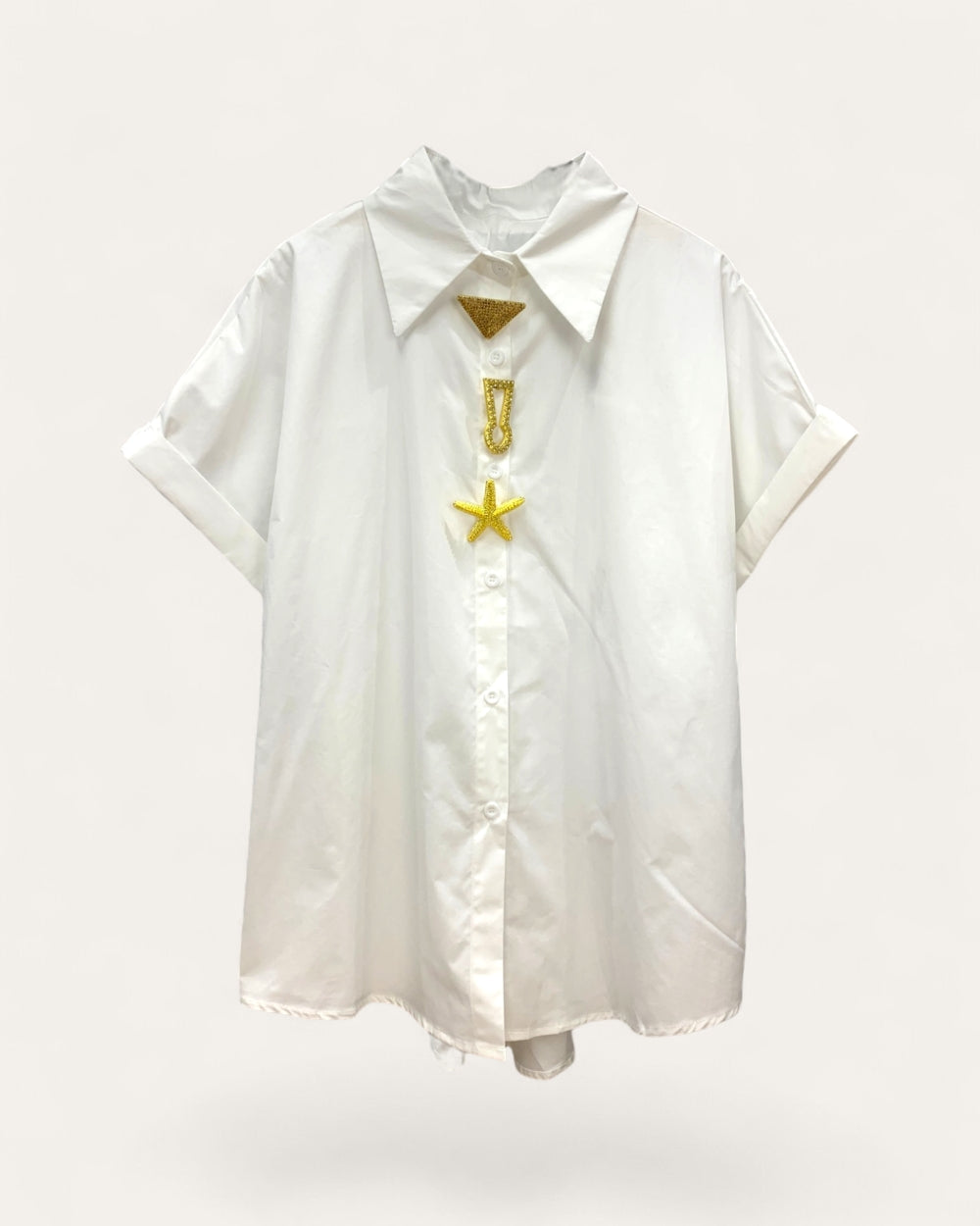 Minimal Embellished Shirt - Zilvina