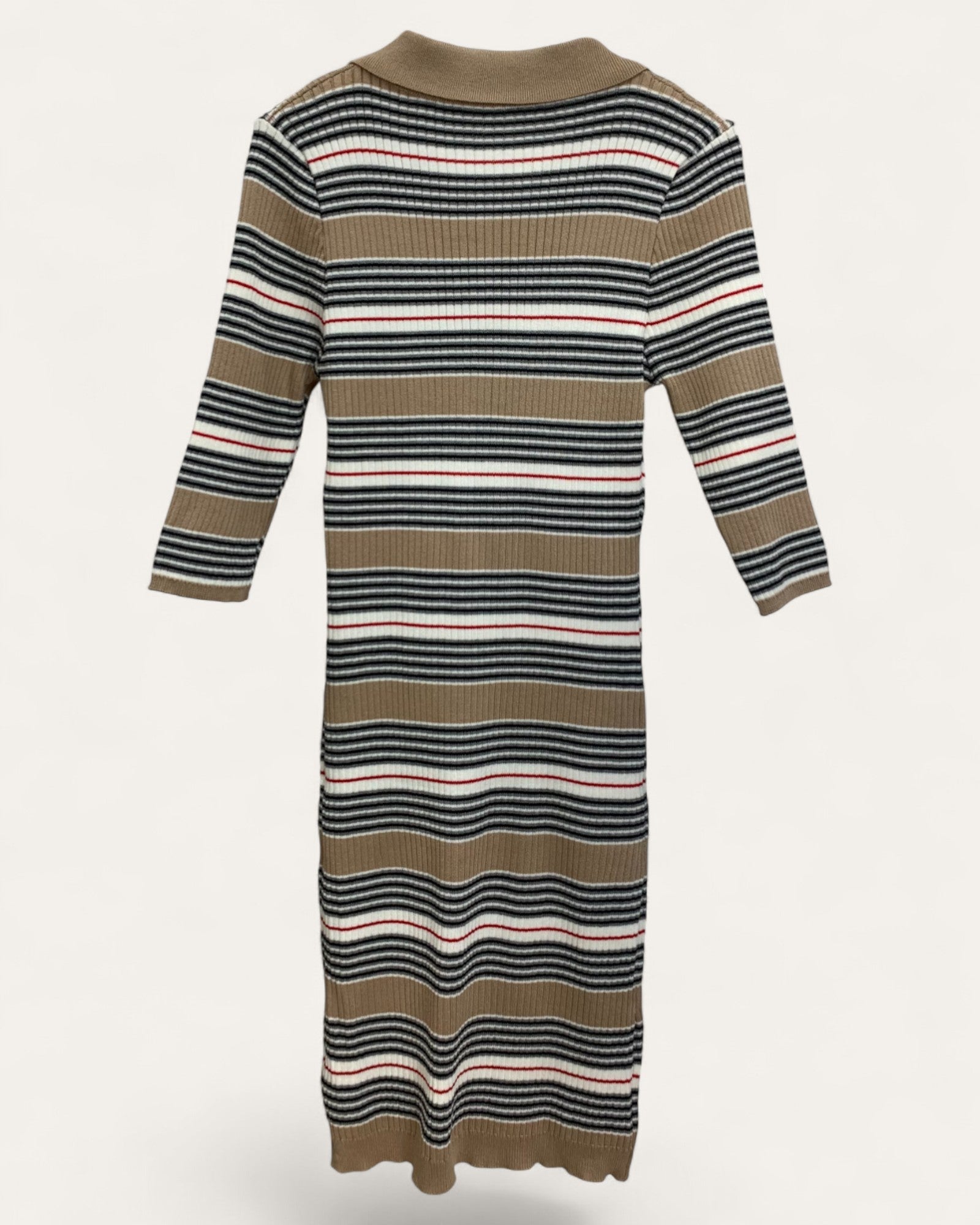 Striped Polo Knit Mini Dress