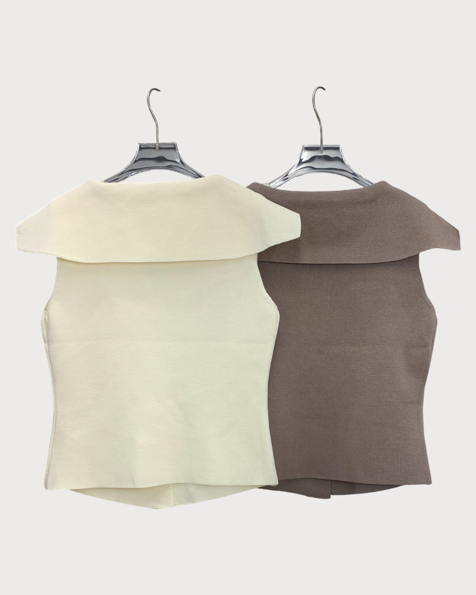 Collared Button Vest with Floral Accent