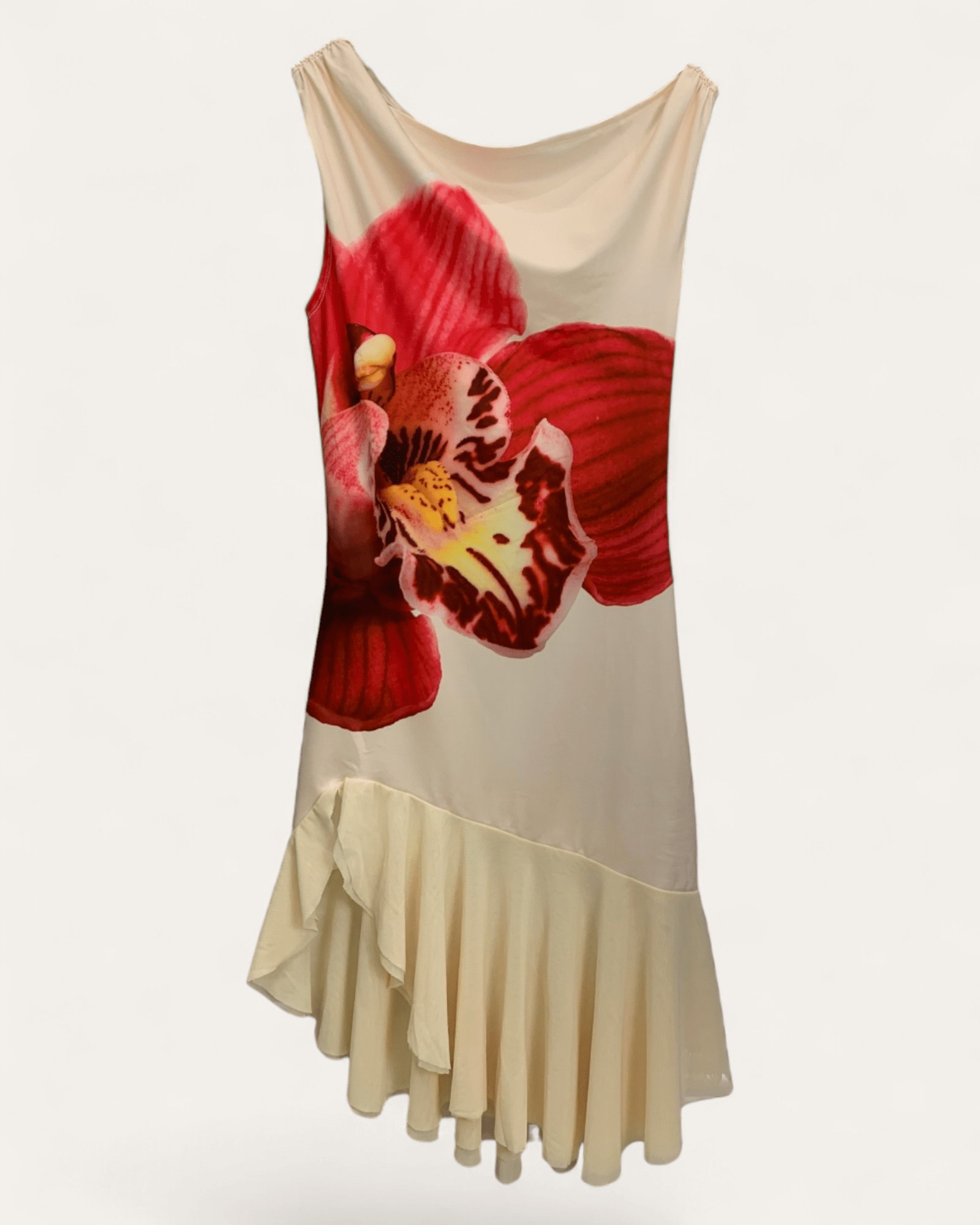 Off - Shoulder Floral Print Asymmetric Dress - Zilvina