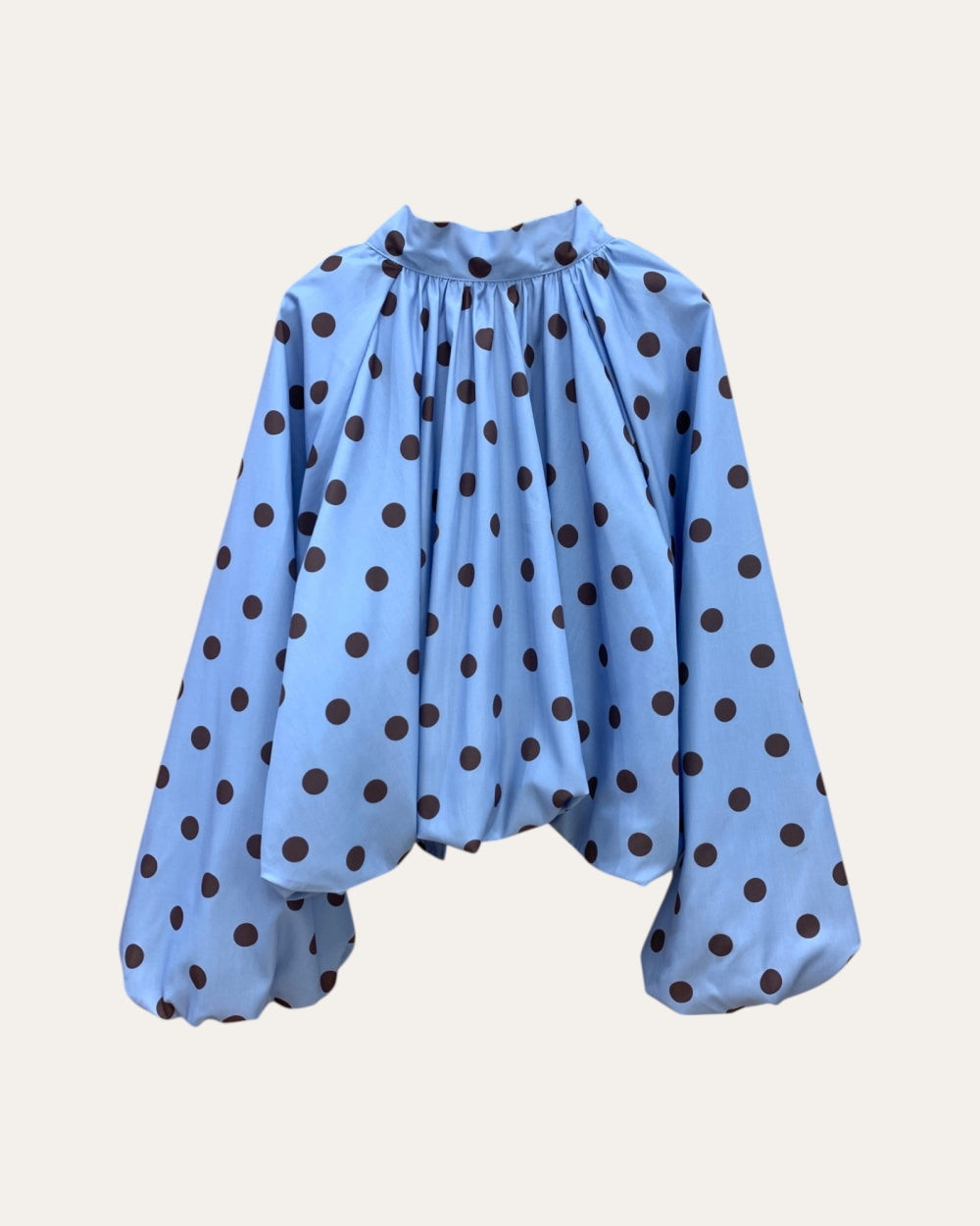 Open-Back Polka Dot Bow Blouse - Zilvina