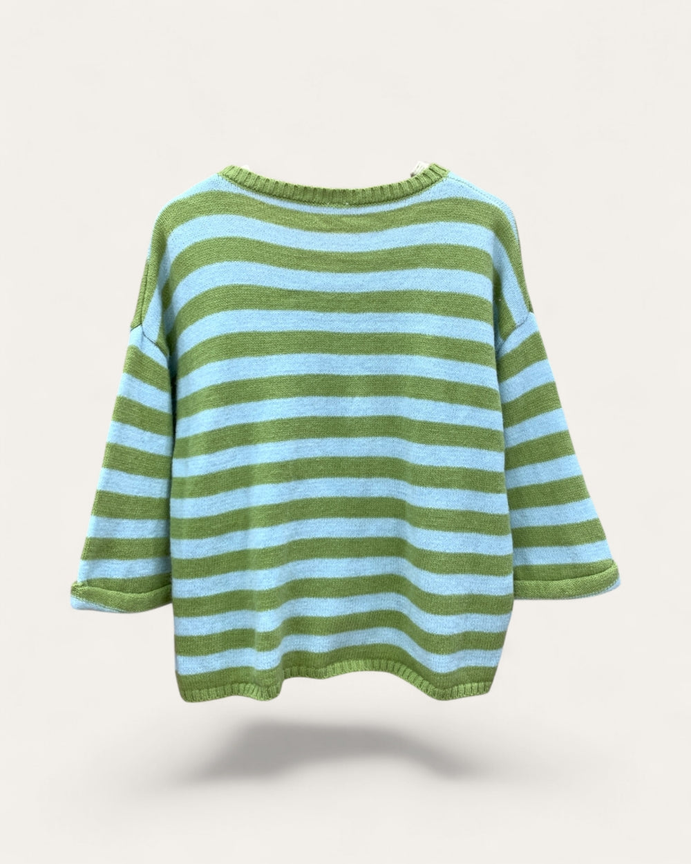 Pastel Stripe Short Sleeve Knit Top - Zilvina