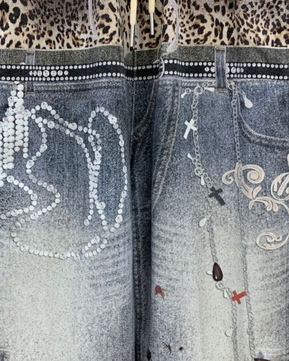 Patchwork Drawstring Wide-Leg Jeans - Zilvina