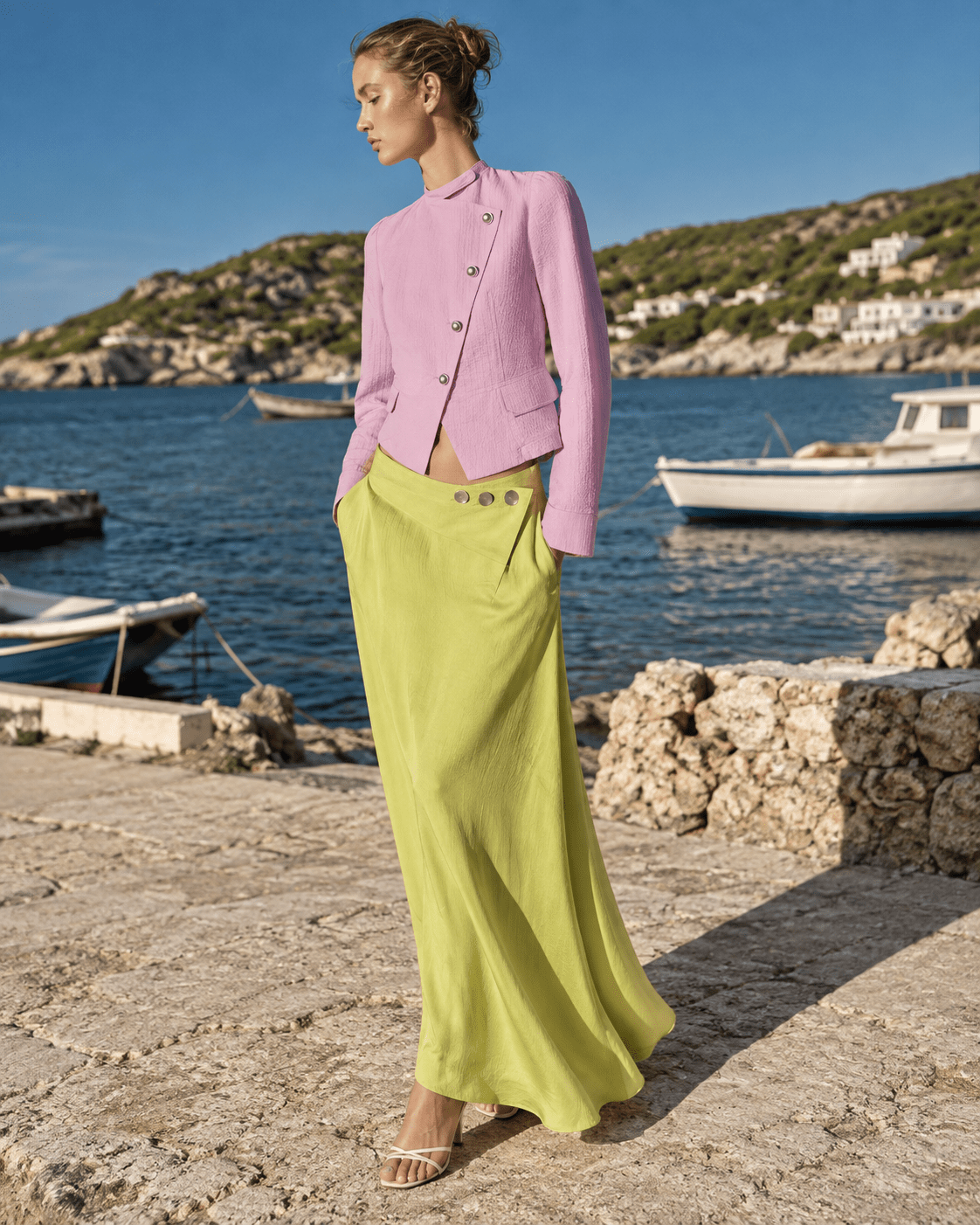 Pink Asymmetrical Textured Jacket - Zilvina