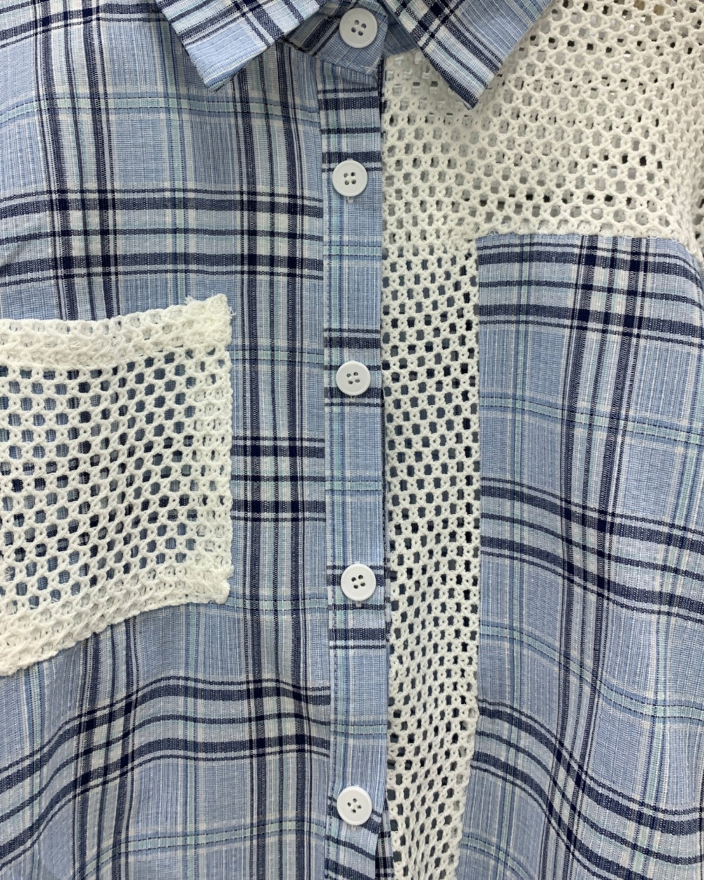 Plaid Patchwork Short Sleeve Shirt - Zilvina