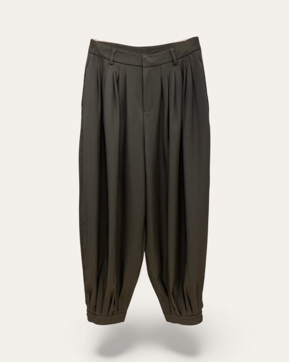 Pleated Barrel Leg Trousers - Zilvina