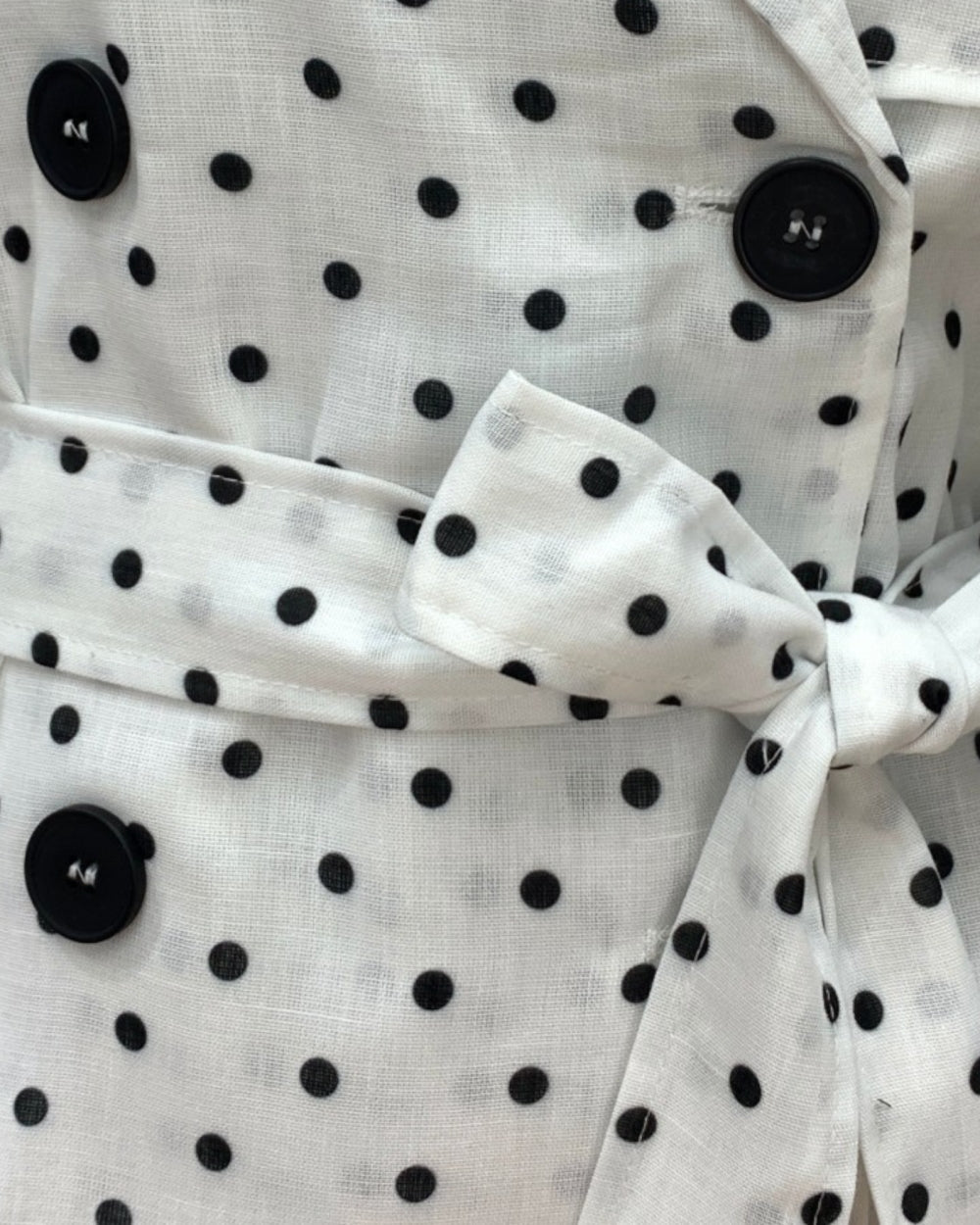 Polka Dot Belted Trench Jacket - Zilvina