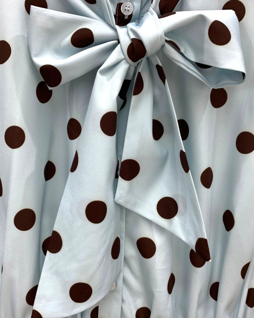 Polka Dot Bow-Neck Peplum Blouse - Zilvina