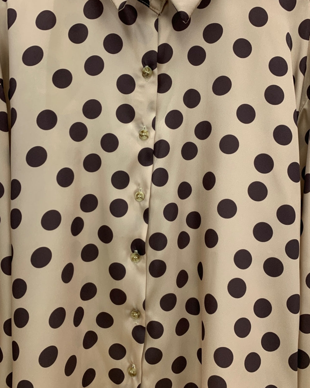 Polka Dot Button - Up Blouse - Zilvina