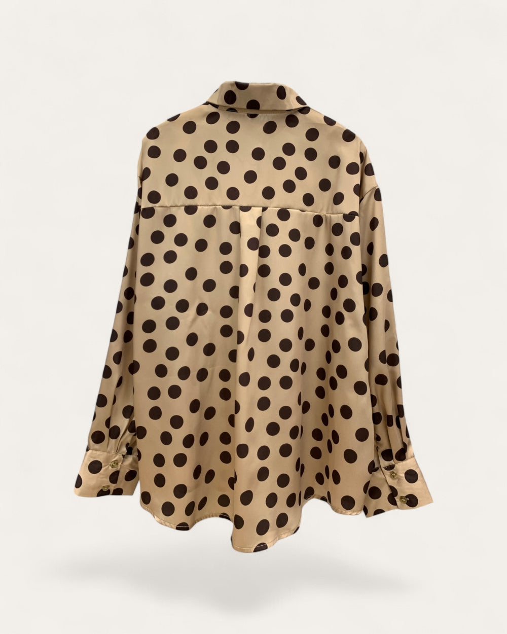 Polka Dot Button - Up Blouse - Zilvina