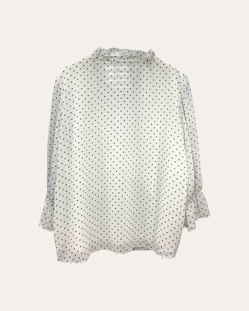 Polka Dot Chiffon Blouse with Cropped Vest - Zilvina