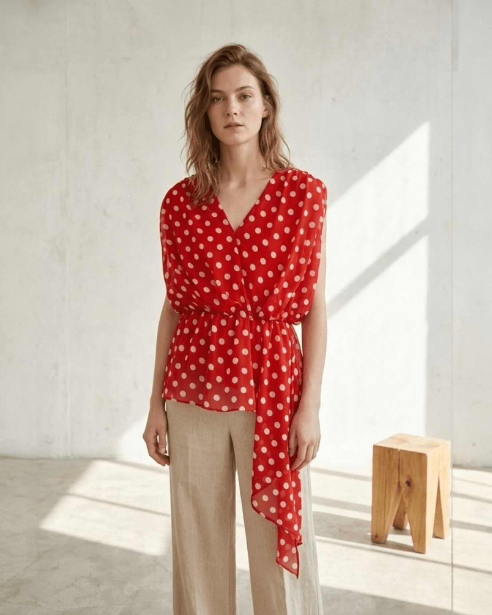 Polka Dot Chiffon Top - Zilvina