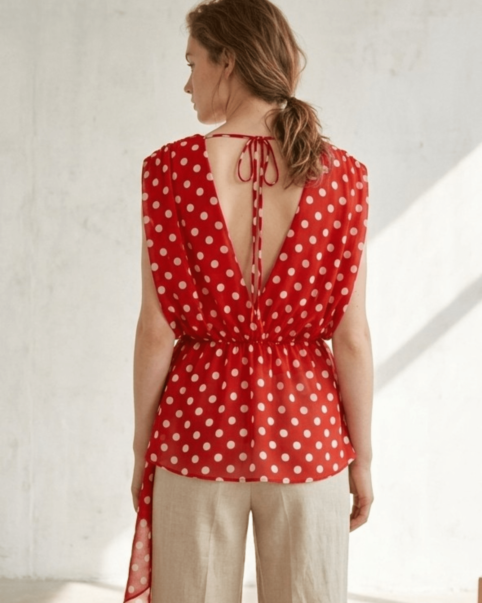 Polka Dot Chiffon Top - Zilvina