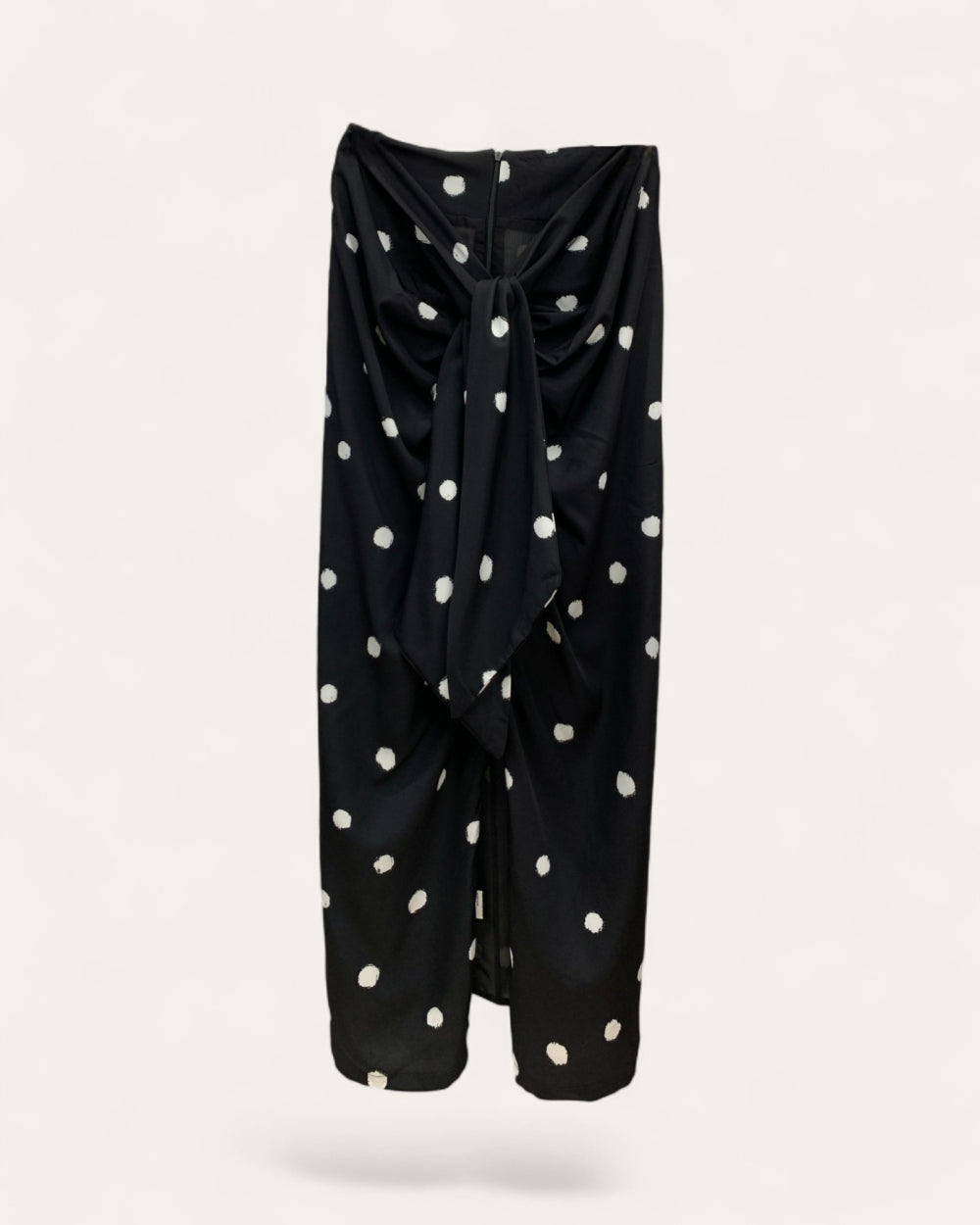 Polka Dot Draped Sarong Maxi Skirt - Zilvina