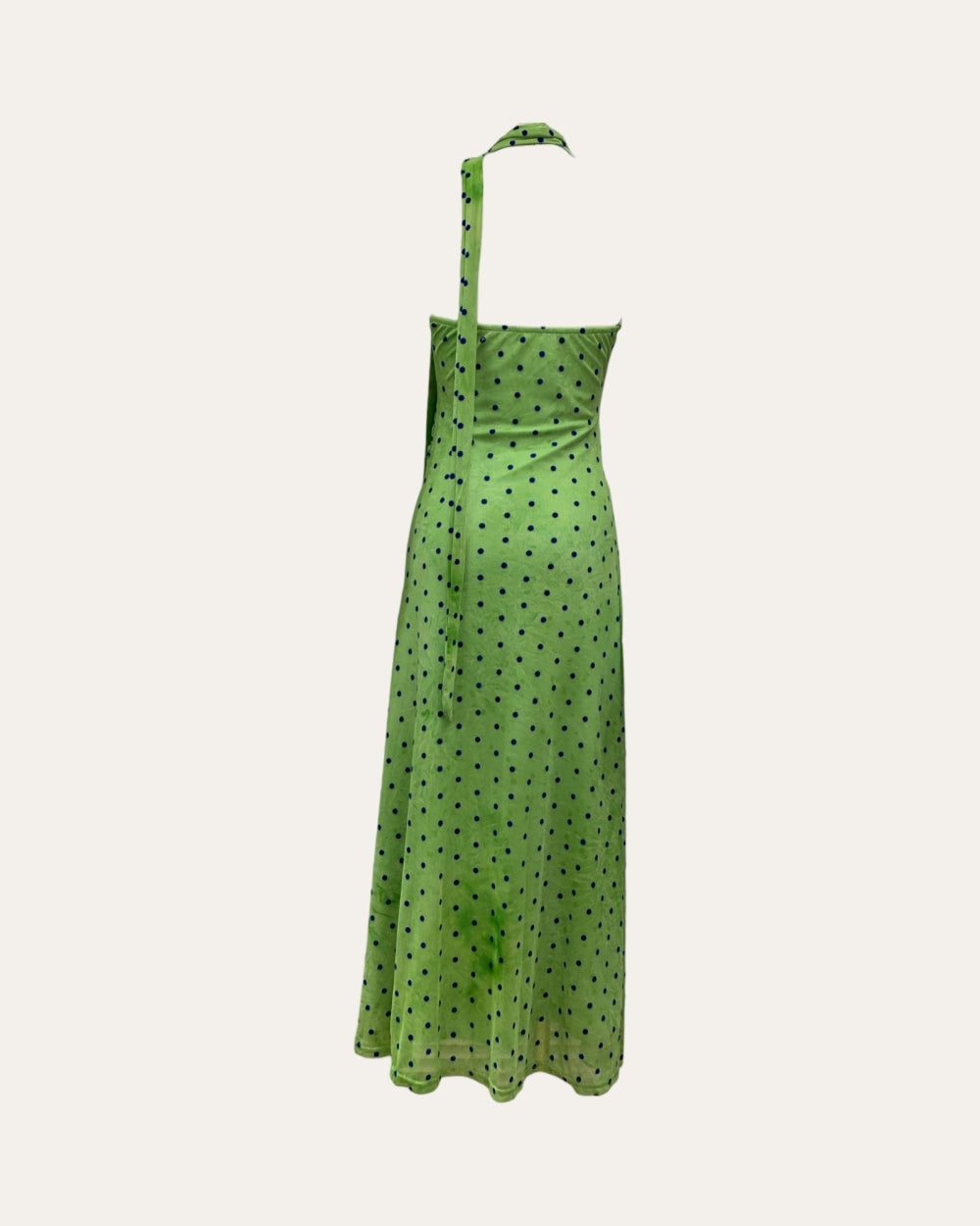 Polka Dot Halter Neck Maxi Dress - Zilvina