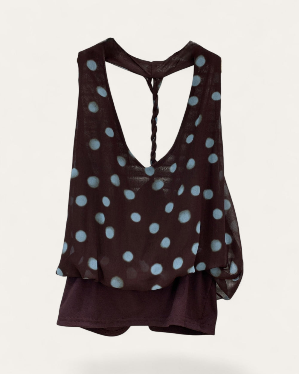 Polka Dot Halter Wrap Top - Zilvina