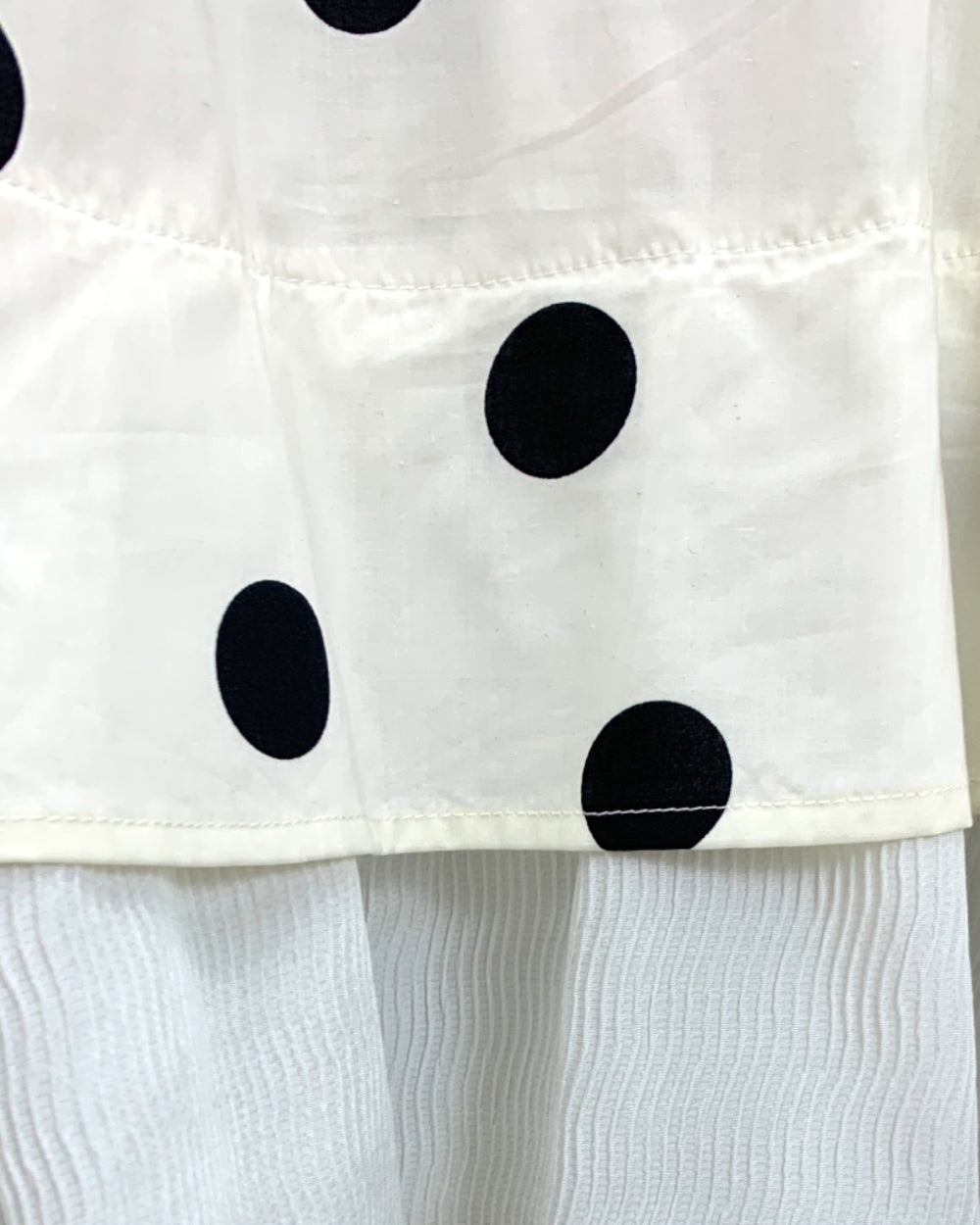 Polka Dot Layered Hem Shirt - Zilvina