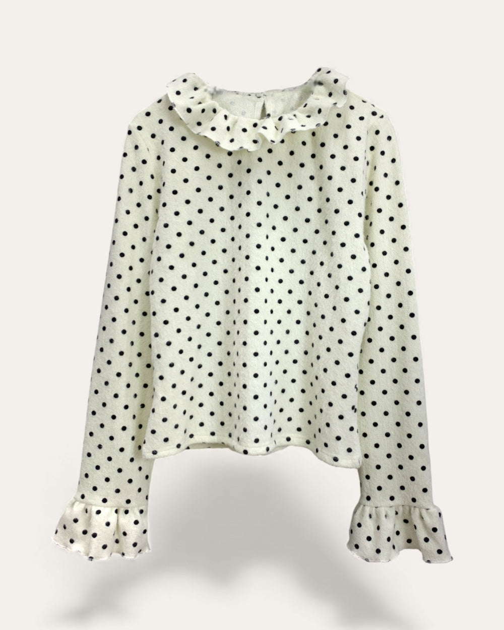 Polka Dot Ruffle Blouse - Zilvina