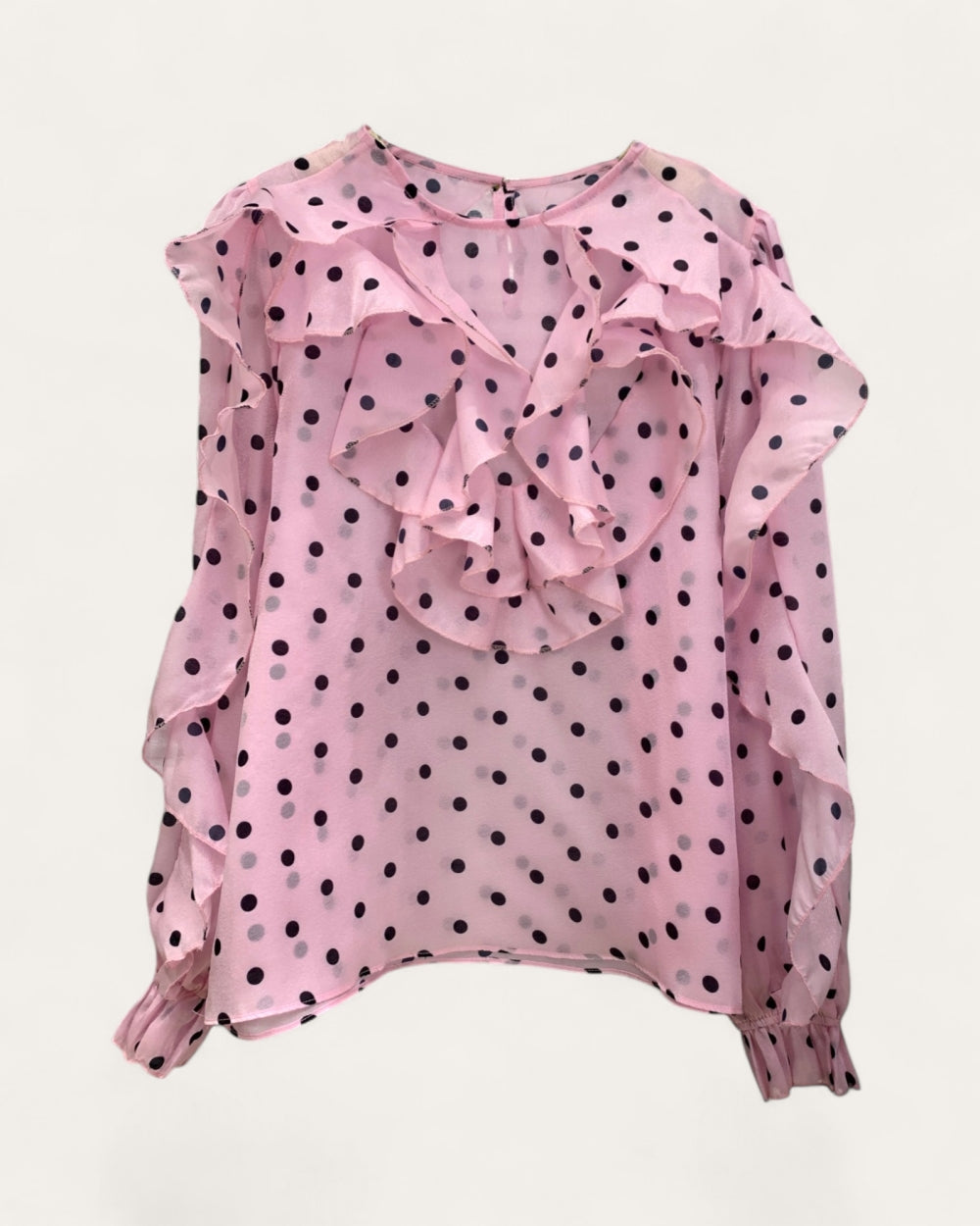 Polka Dot Ruffle Blouse - Zilvina