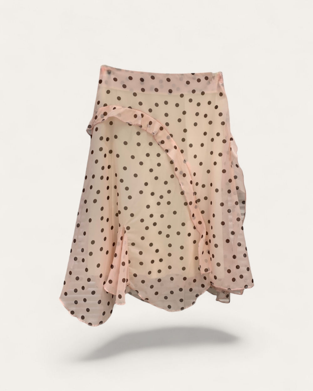 Polka Dot Ruffle Midi Skirt - Zilvina