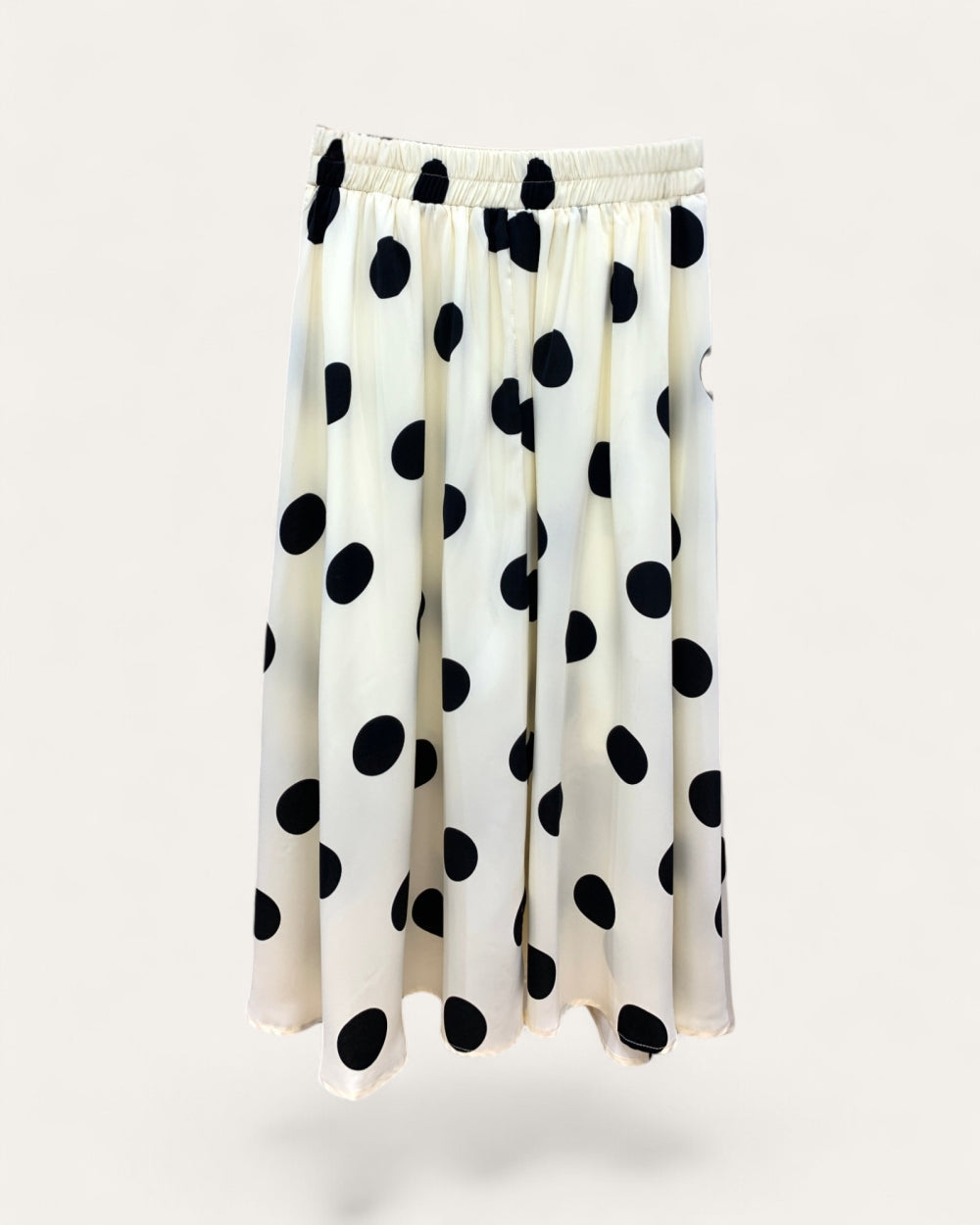Polka Dot Satin Midi Skirt - Zilvina