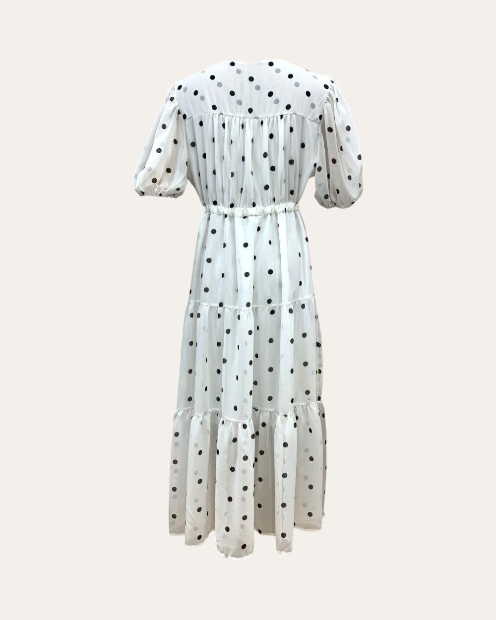 Polka Dot Tiered Midi Dress - Zilvina