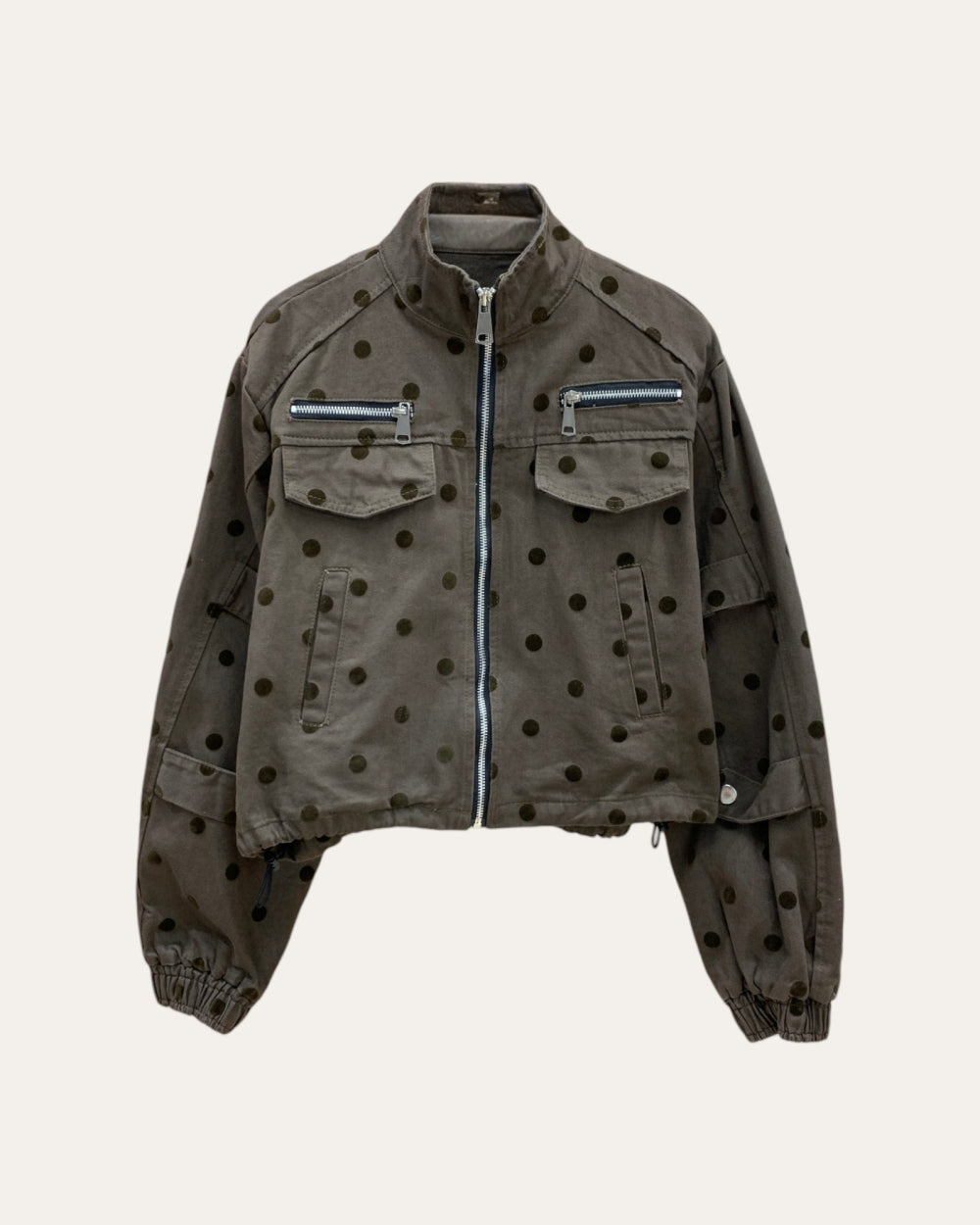 Polka Dot Utility Zip Jacket - Zilvina