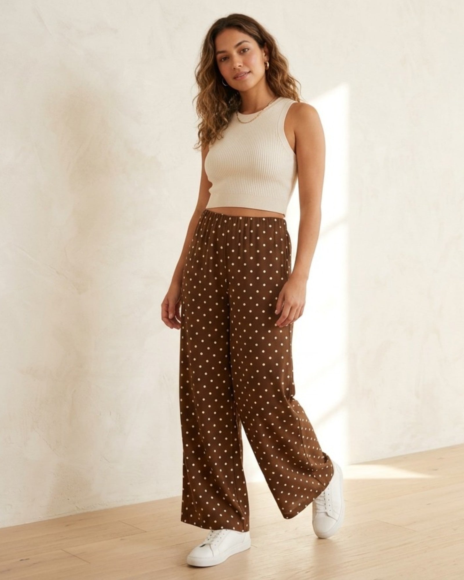 Polka Dot Wide - Leg Pants - Zilvina