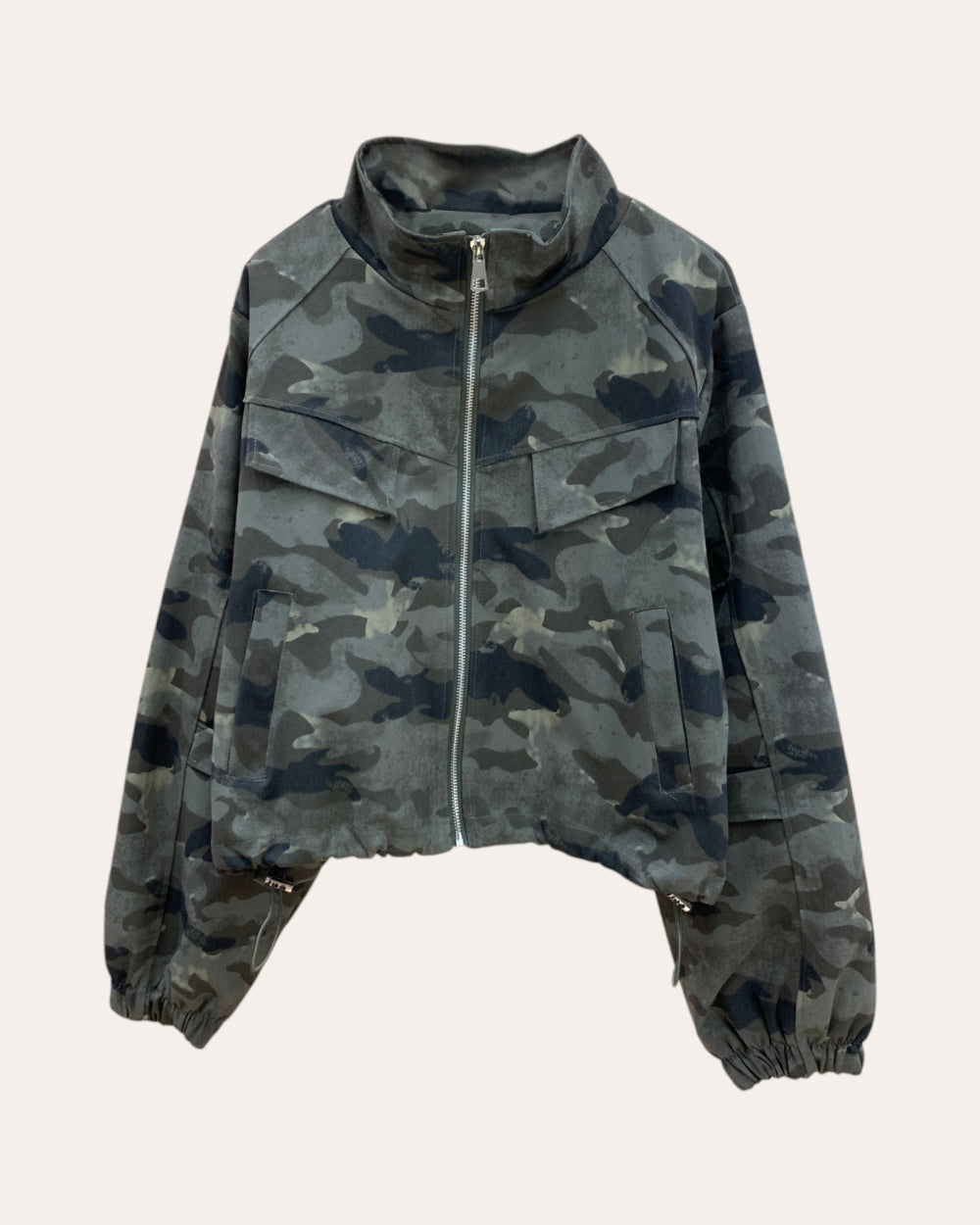 Printed Utility Cropped Jacket - Zilvina