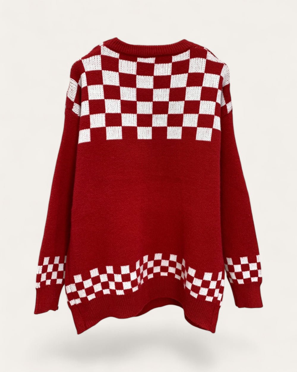 Reindeer Checker Knit Sweater - Zilvina