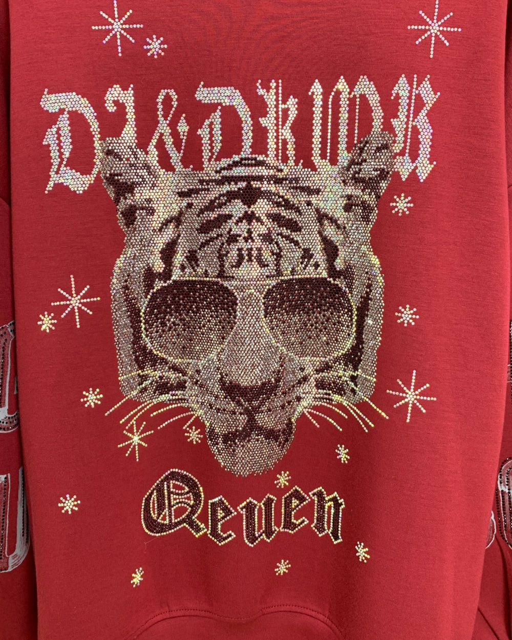 Rhinestone Tiger Graphic Sweatshirt - Zilvina
