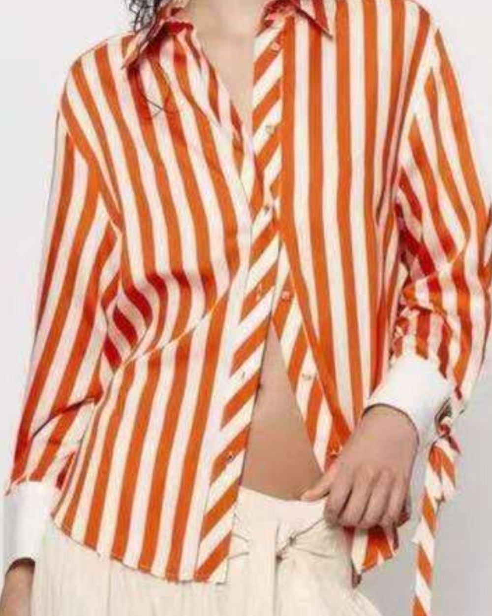Riviera Stripe Relaxed Button-Up Shirt - Zilvina