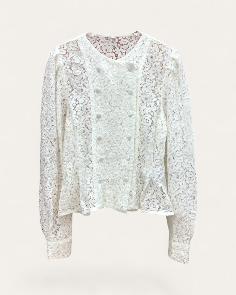 Romantic Lace Peplum Blouse - Zilvina