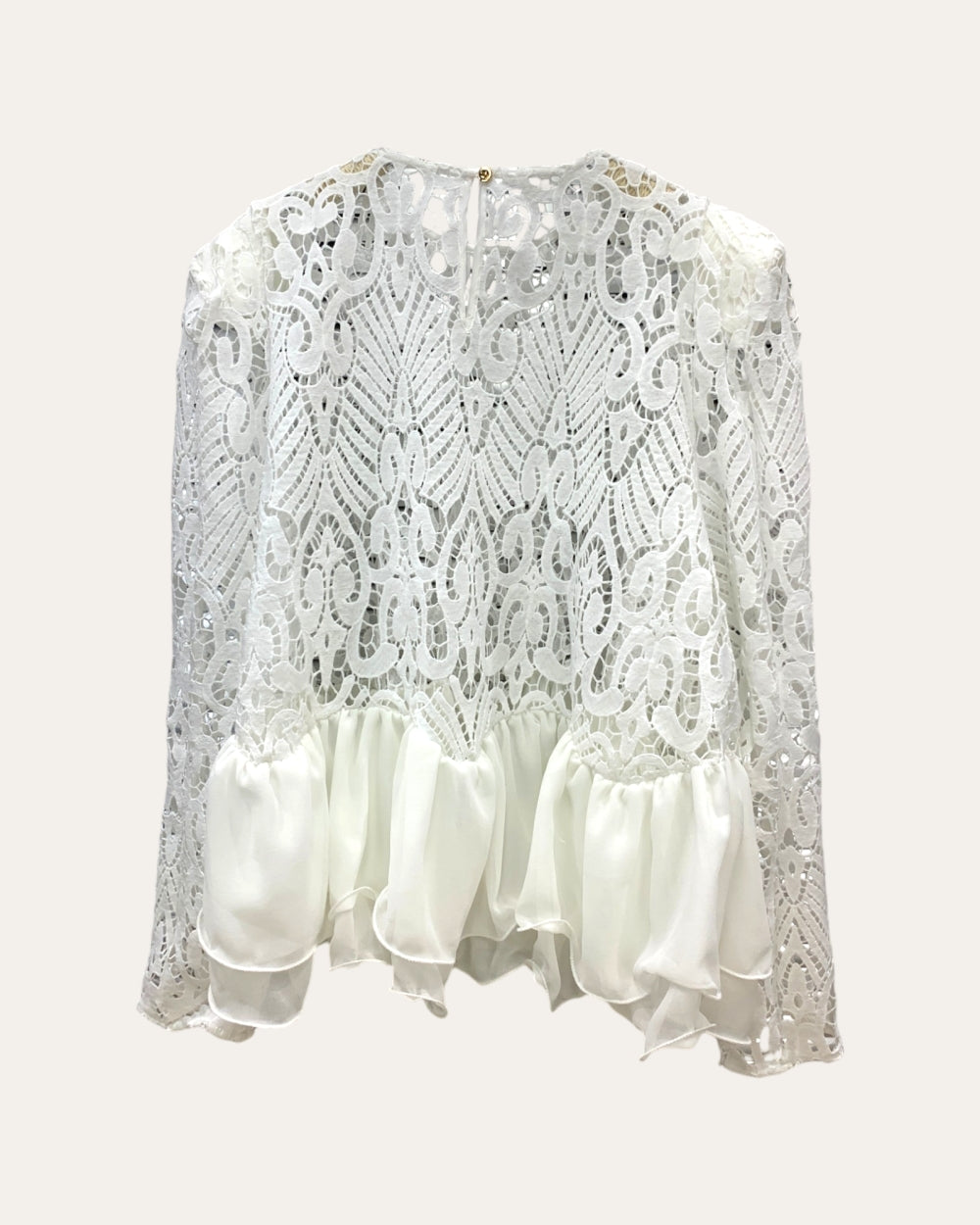 Romantic Lace Ruffle Hem Blouse - Zilvina