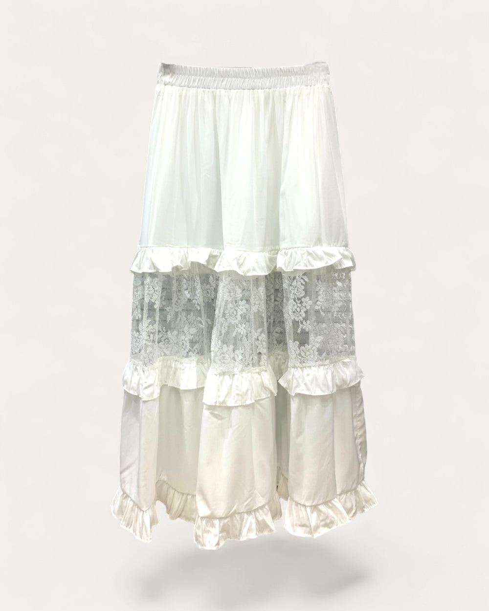 Romantic Lace Tiered Maxi Skirt - Zilvina